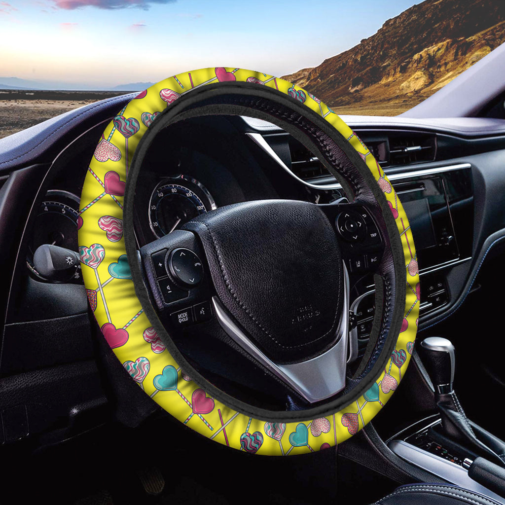 Retro Lollipop Print Car Steering Wheel Cover