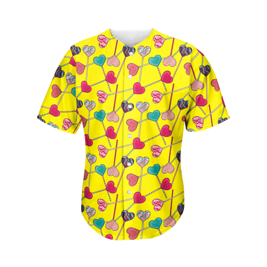 Retro Lollipop Print Men's Baseball Jersey