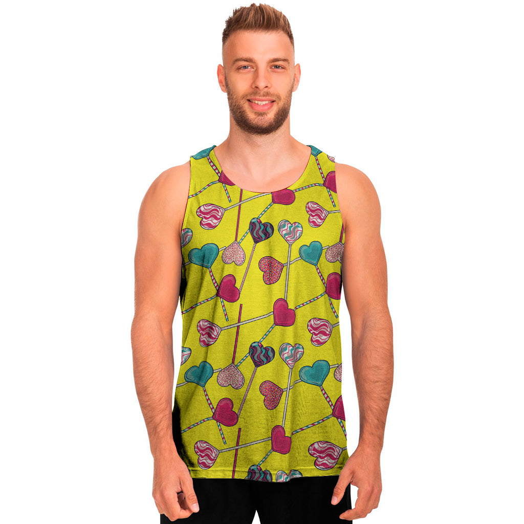 Retro Lollipop Print Men's Tank Top