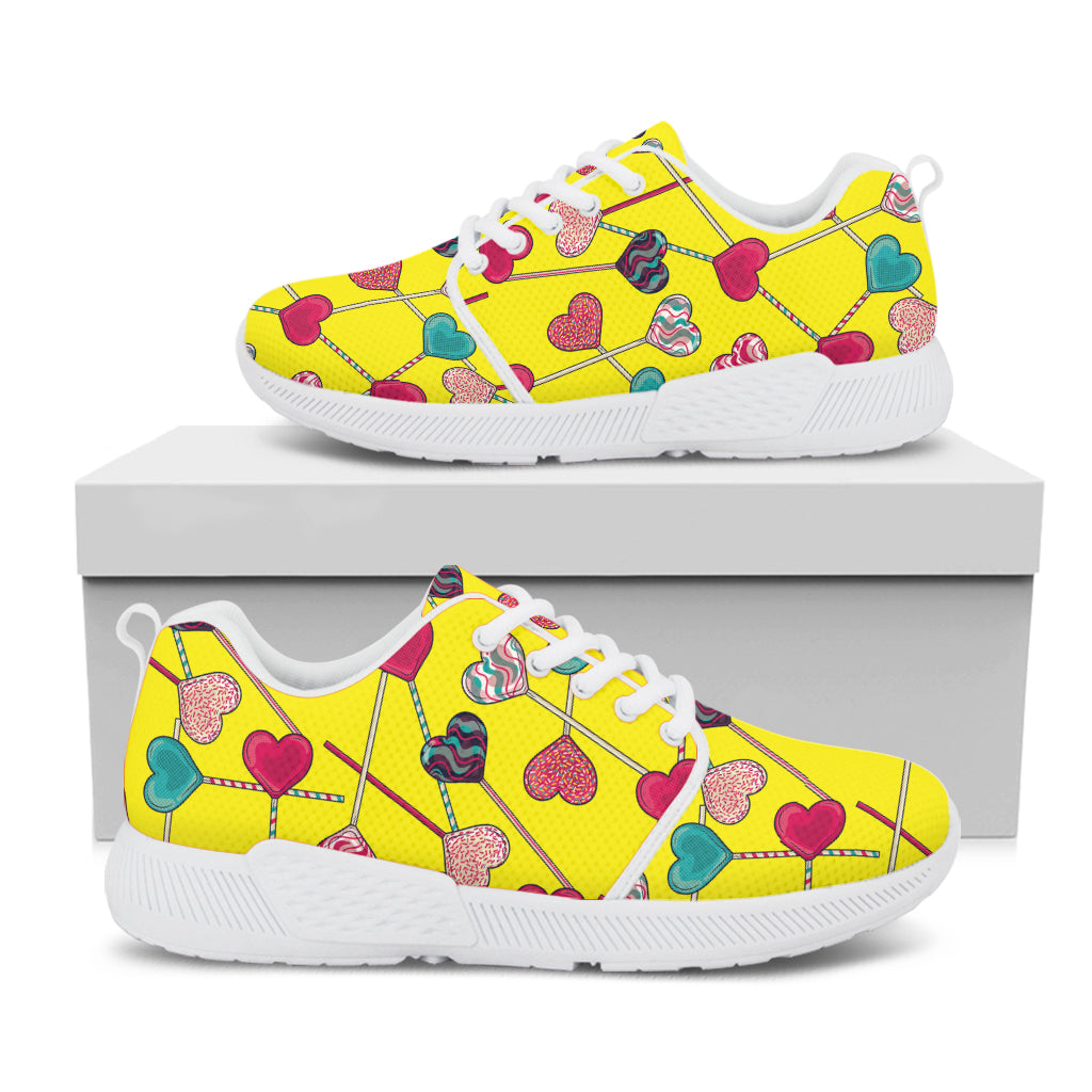 Retro Lollipop Print White Athletic Shoes