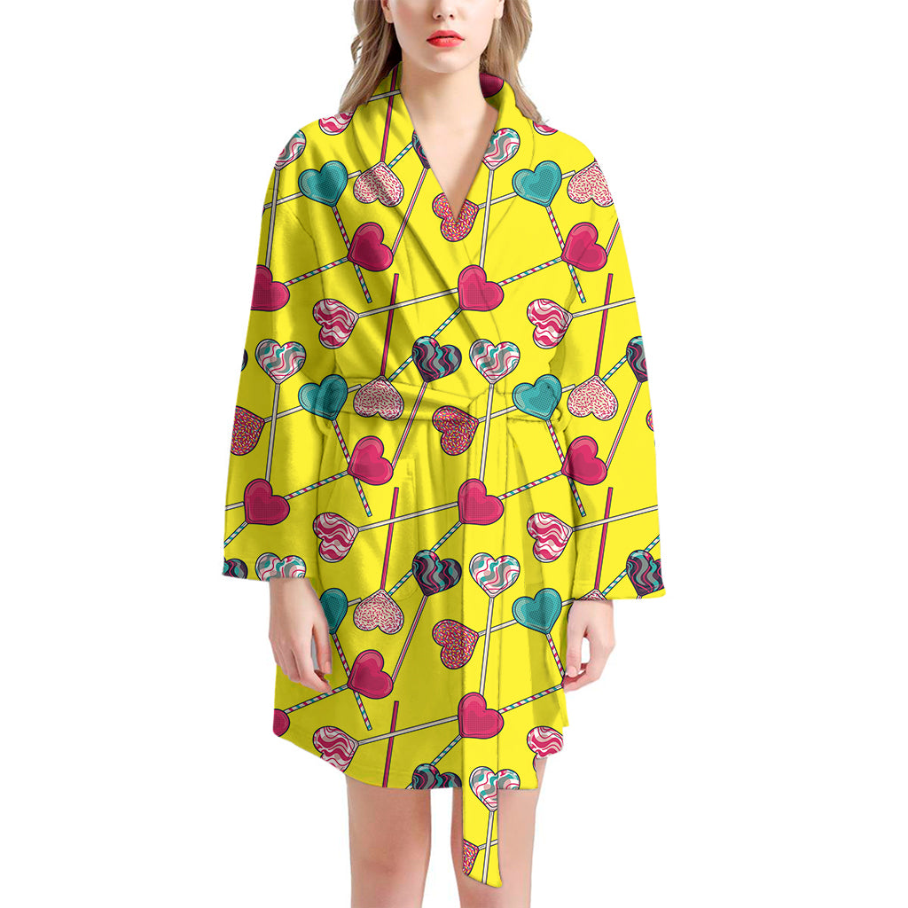 Retro Lollipop Print Women's Bathrobe