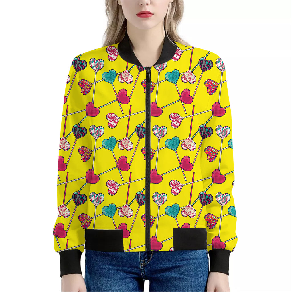 Retro Lollipop Print Women's Bomber Jacket