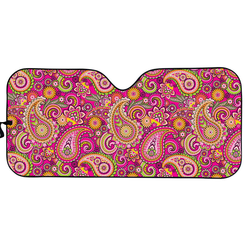 Retro Paisley Pattern Print Car Sun Shade