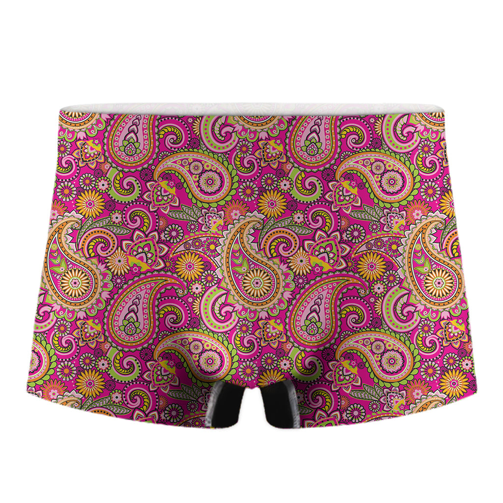 Retro Paisley Pattern Print Men's Boxer Briefs