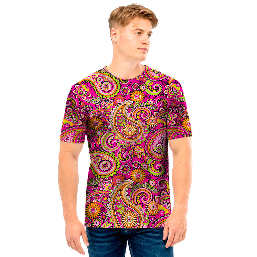 Retro Paisley Pattern Print Men's T-Shirt