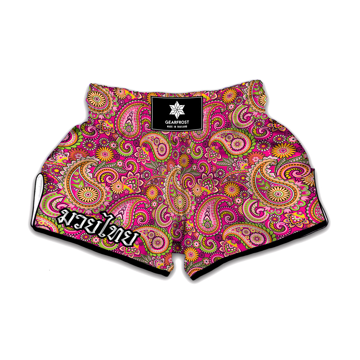 Retro Paisley Pattern Print Muay Thai Boxing Shorts