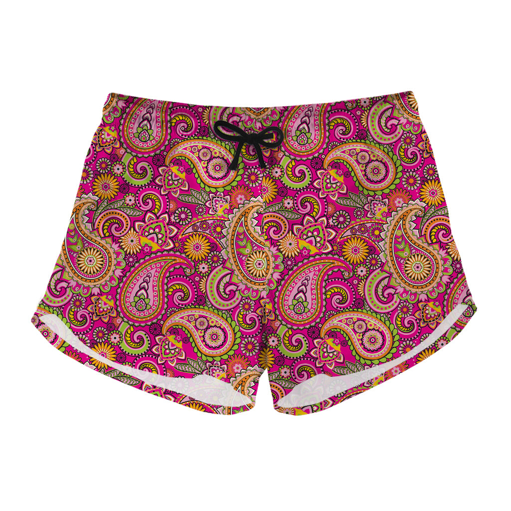 Retro Paisley Pattern Print Women's Shorts