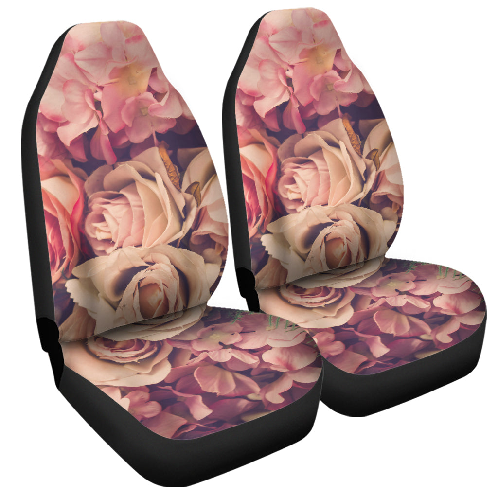 Retro Pink Roses Floral Print Universal Fit Car Seat Covers