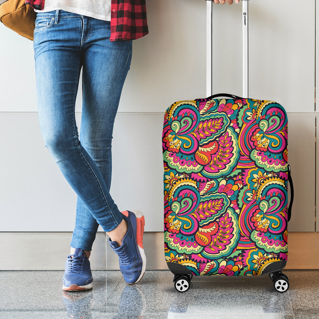 Retro Psychedelic Hippie Pattern Print Luggage Cover