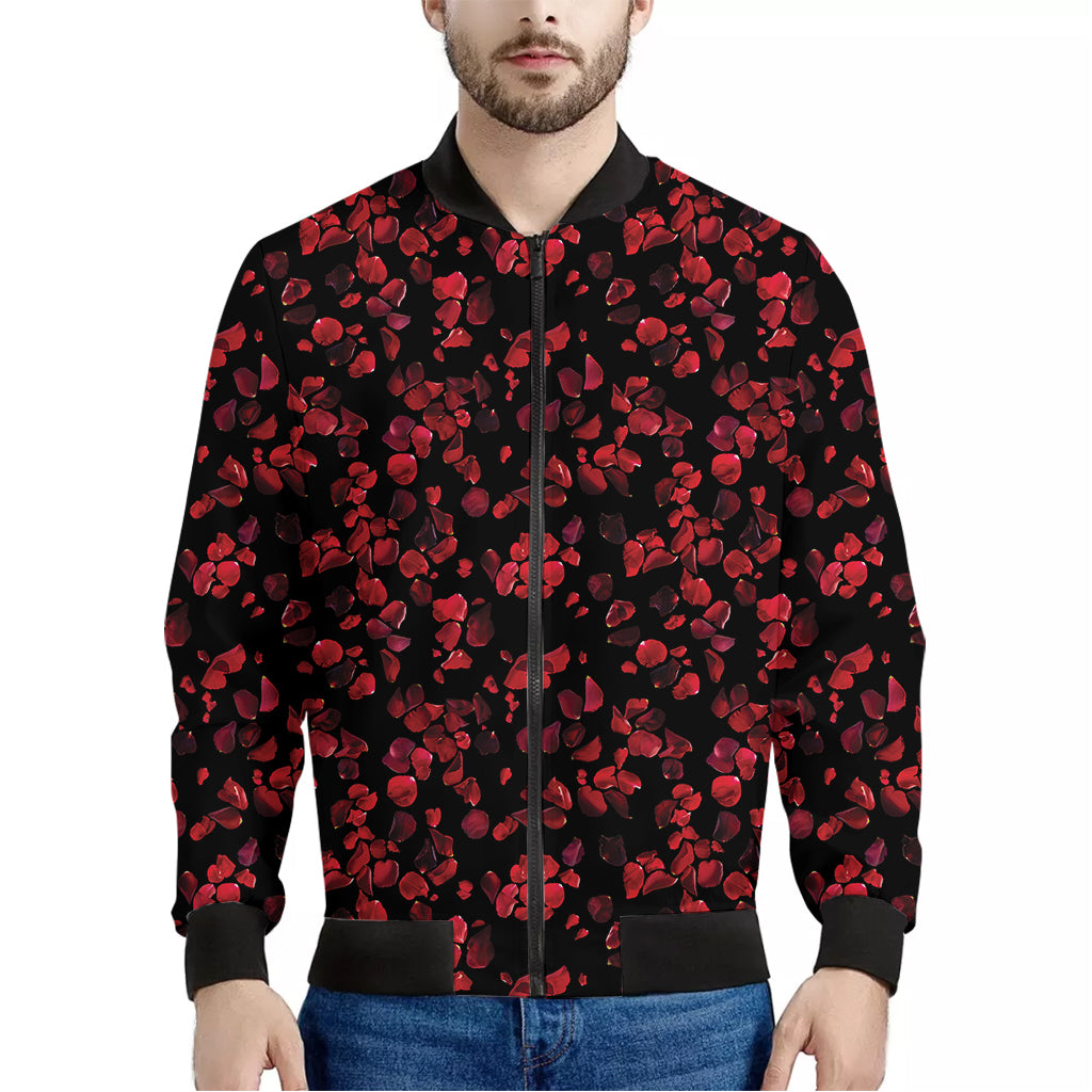 Rose Petals Pattern Print Men's Bomber Jacket