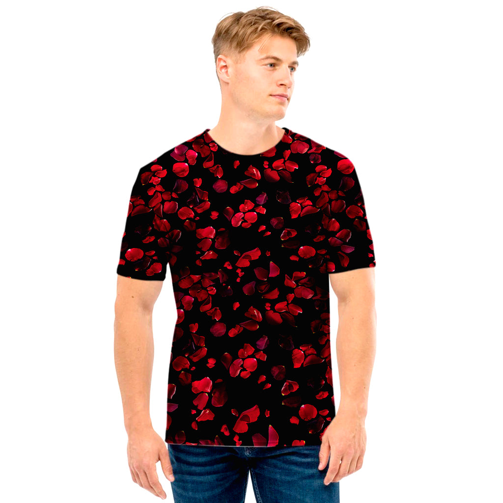 Rose Petals Pattern Print Men's T-Shirt