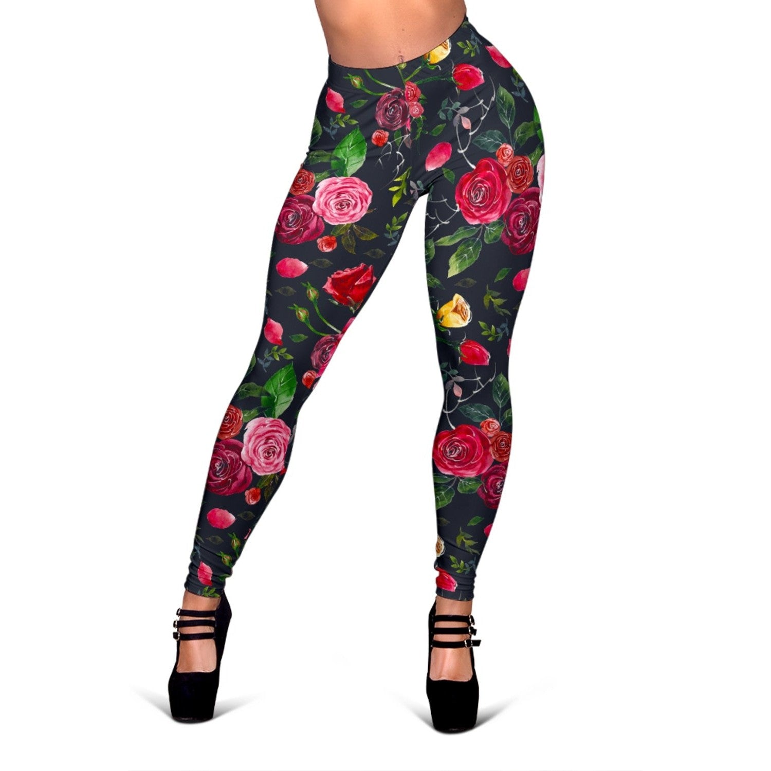 Roses Floral Flower Pattern Print Women's Leggings