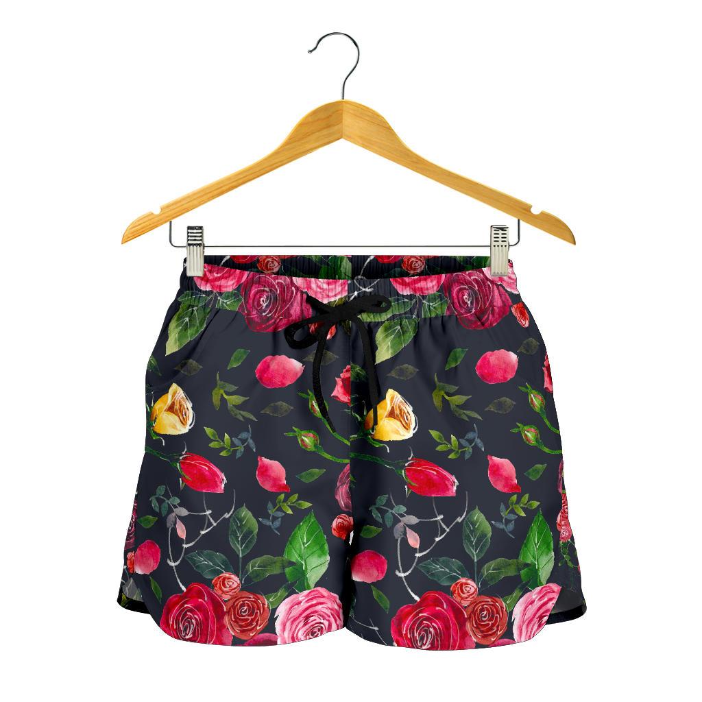 Roses Floral Flower Pattern Print Women's Shorts