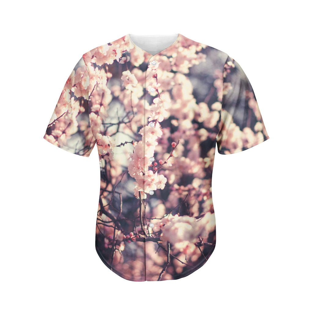 Sakura Cherry Blossom Print Men's Baseball Jersey