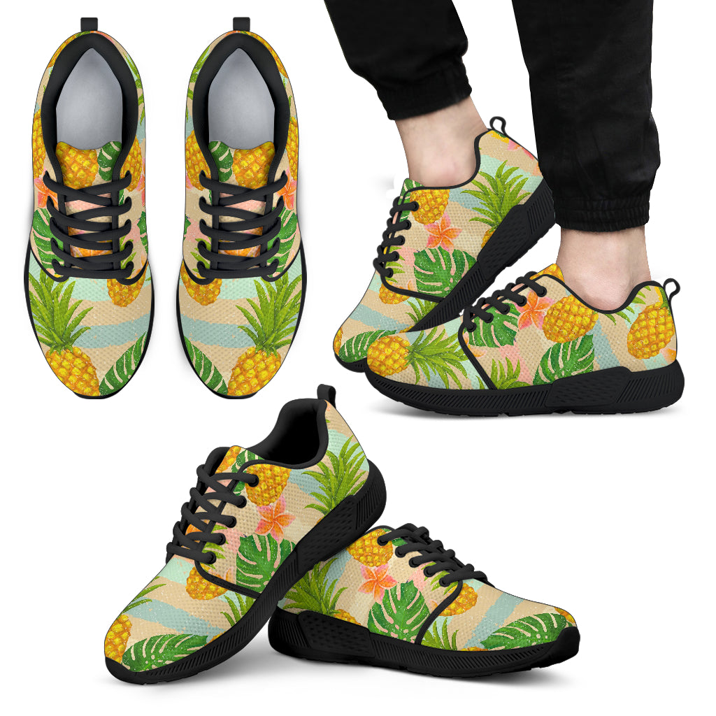 Sand Beach Pineapple Pattern Print Men's Athletic Shoes