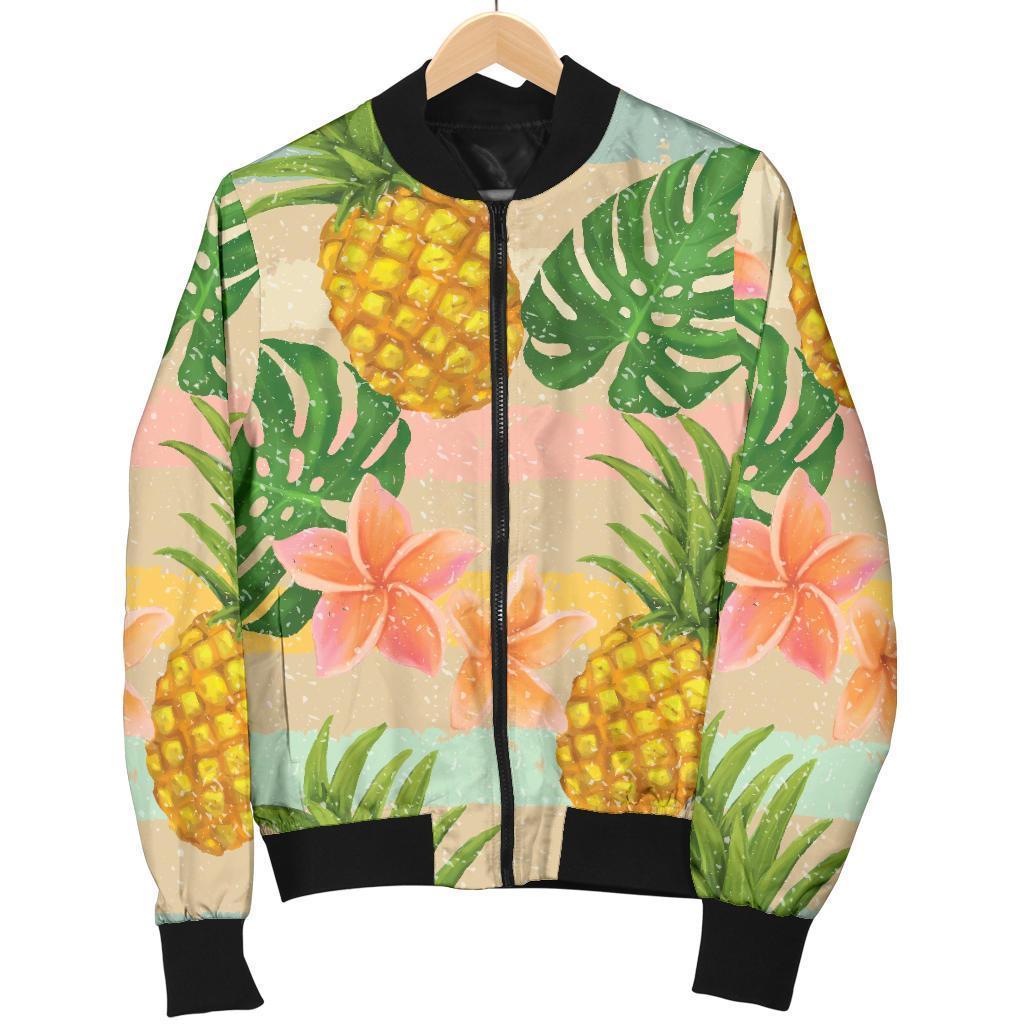 Sand Beach Pineapple Pattern Print Men's Bomber Jacket