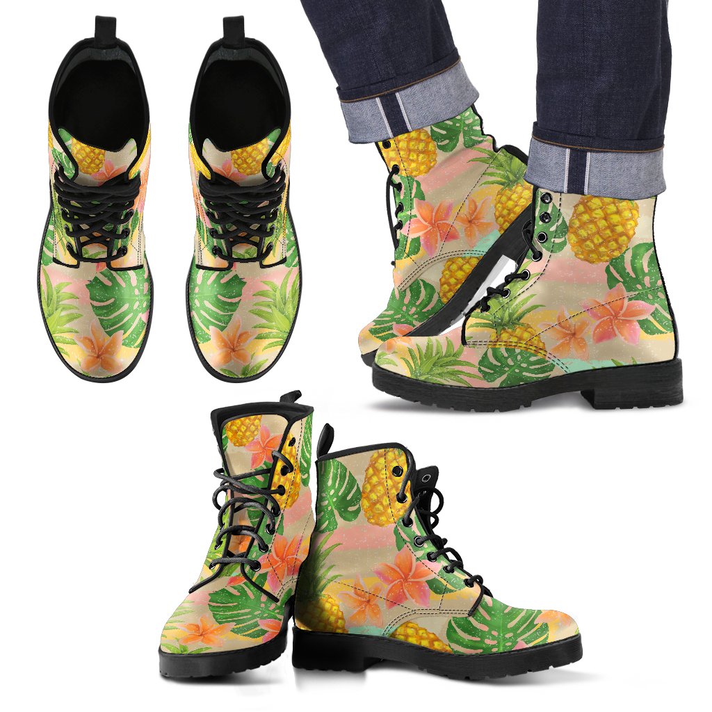 Sand Beach Pineapple Pattern Print Men's Boots