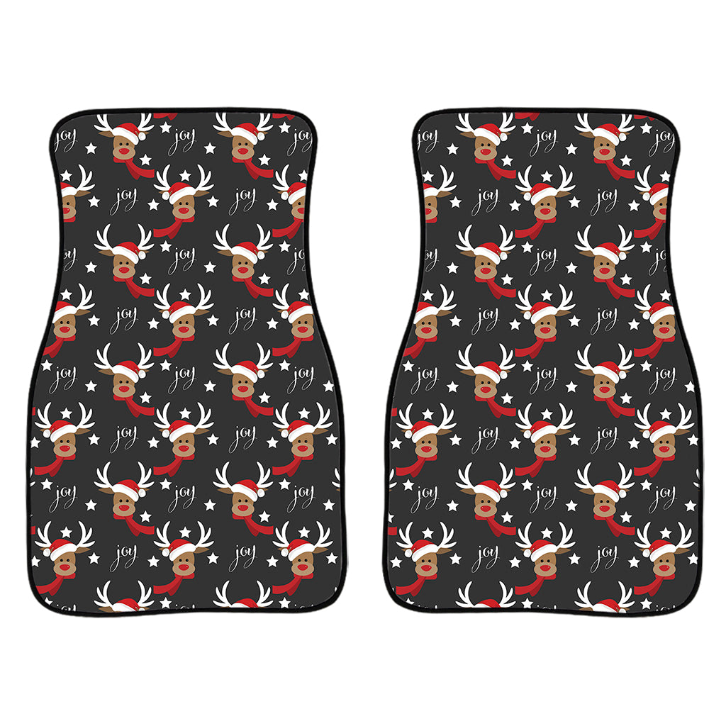 Santa Claus Deer Pattern Print Front Car Floor Mats