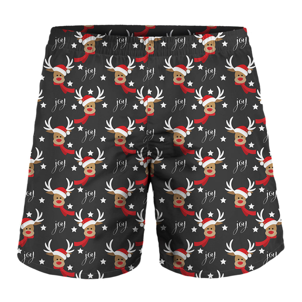 Santa Claus Deer Pattern Print Men's Shorts