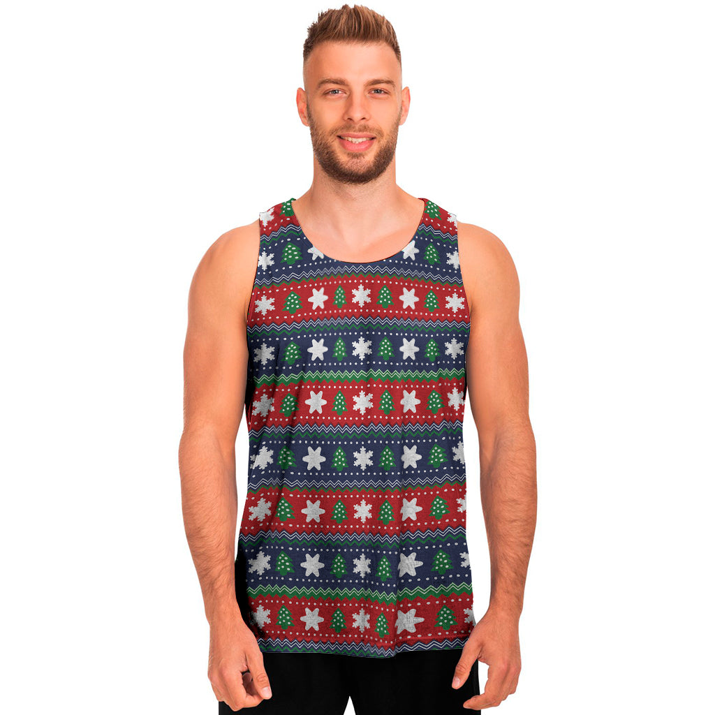 Scandinavian Christmas Pattern Print Men's Tank Top