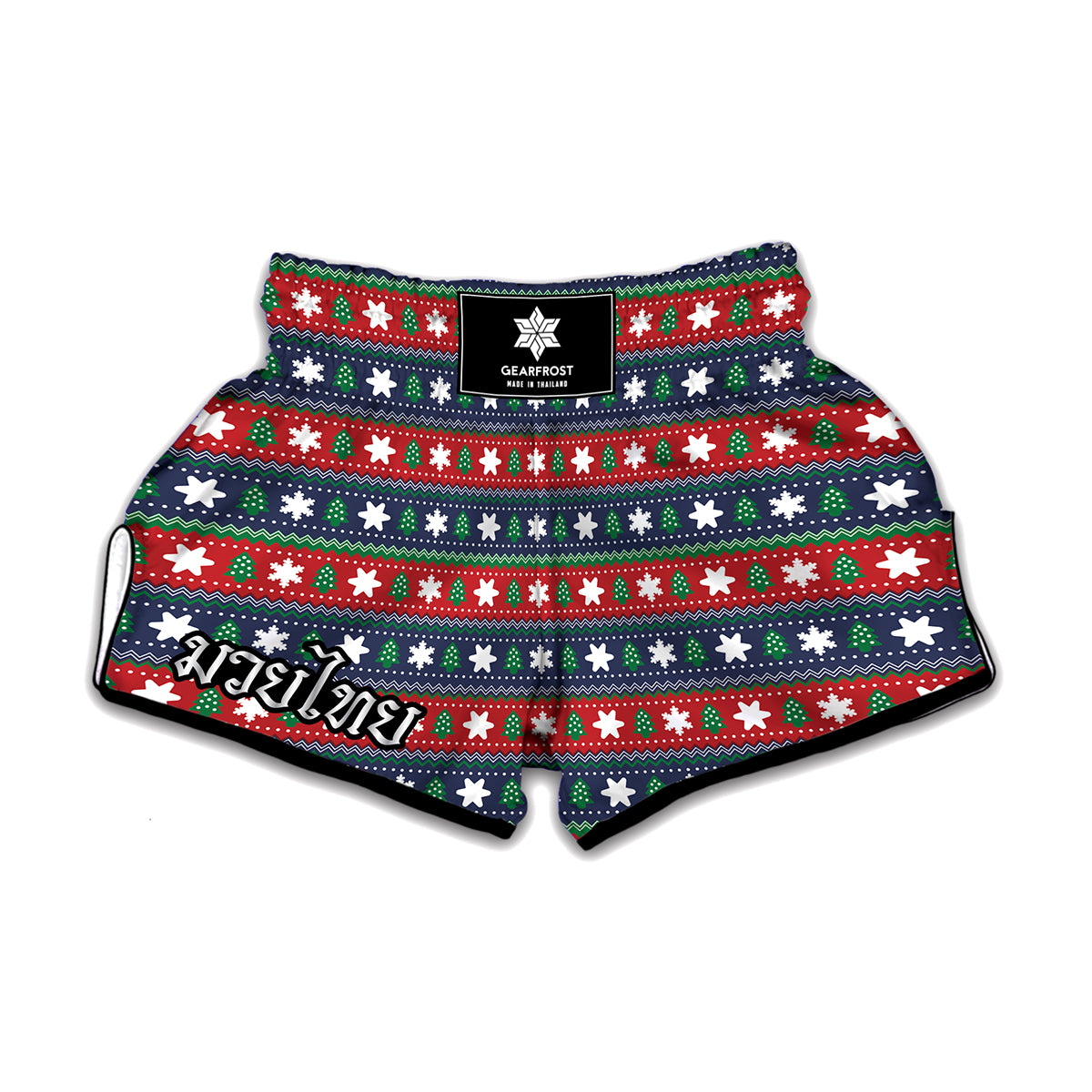 Scandinavian Christmas Pattern Print Muay Thai Boxing Shorts