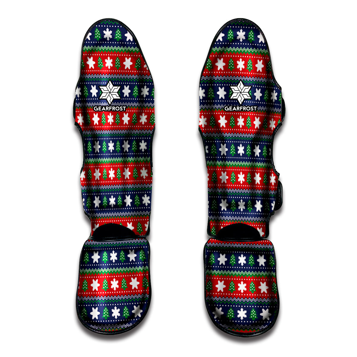 Scandinavian Christmas Pattern Print Muay Thai Shin Guards