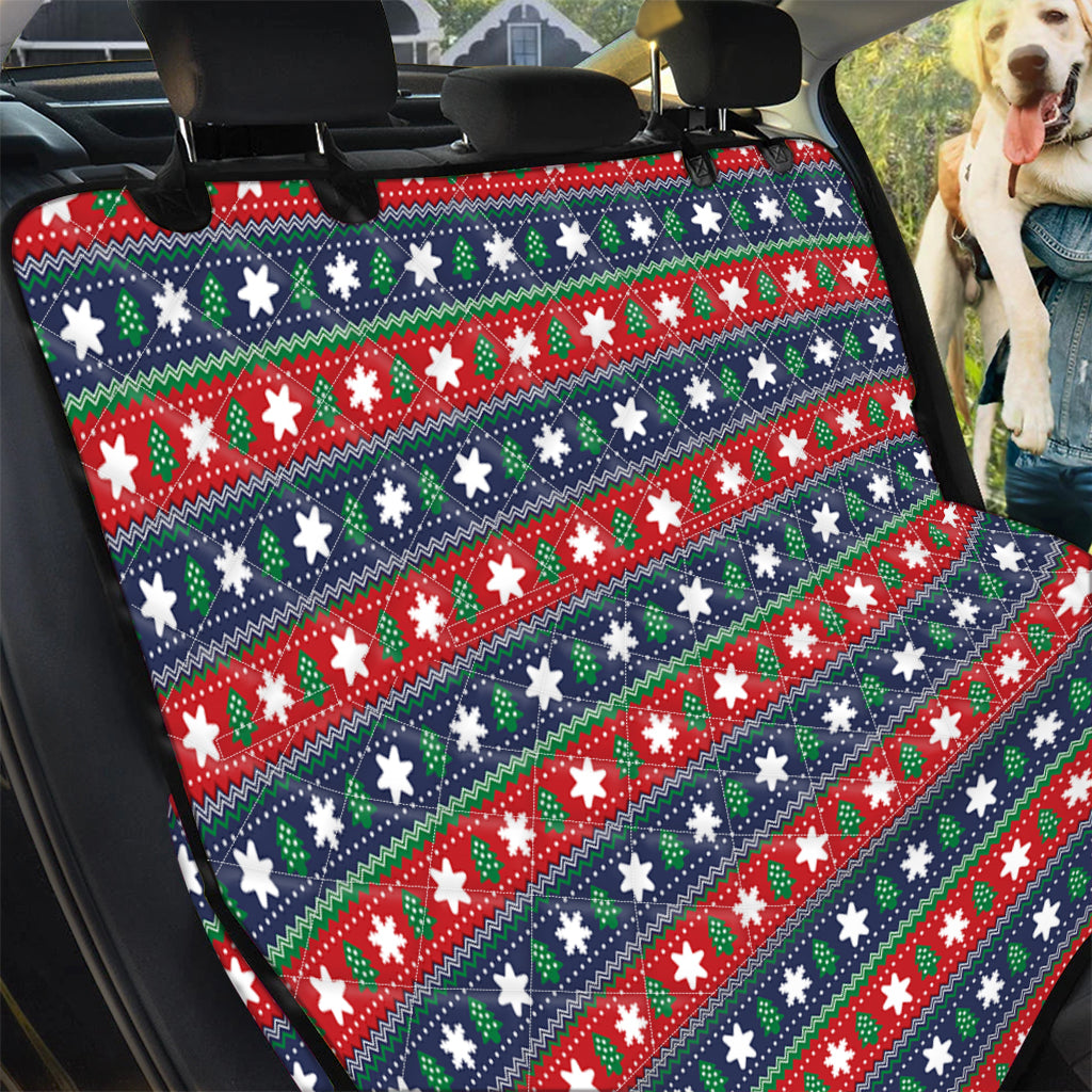 Scandinavian Christmas Pattern Print Pet Car Back Seat Cover