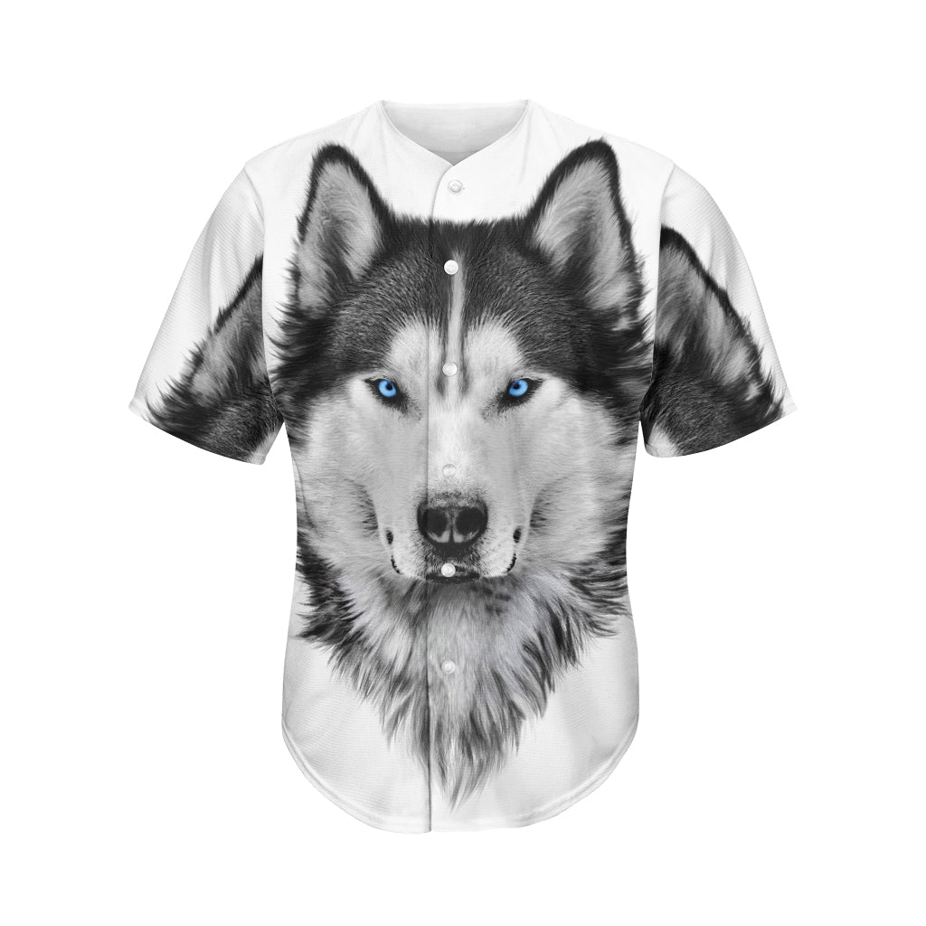 Siberian Husky Portrait Print Men's Baseball Jersey