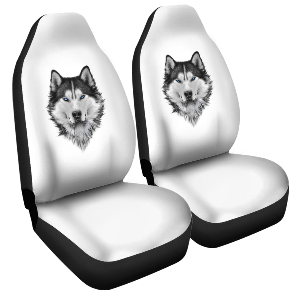 Siberian Husky Portrait Print Universal Fit Car Seat Covers