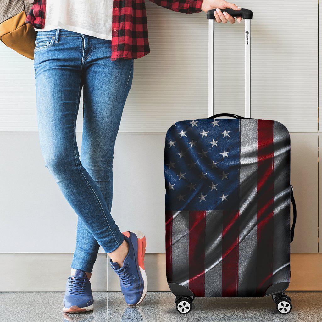 Silky American Flag Patriotic Luggage Cover