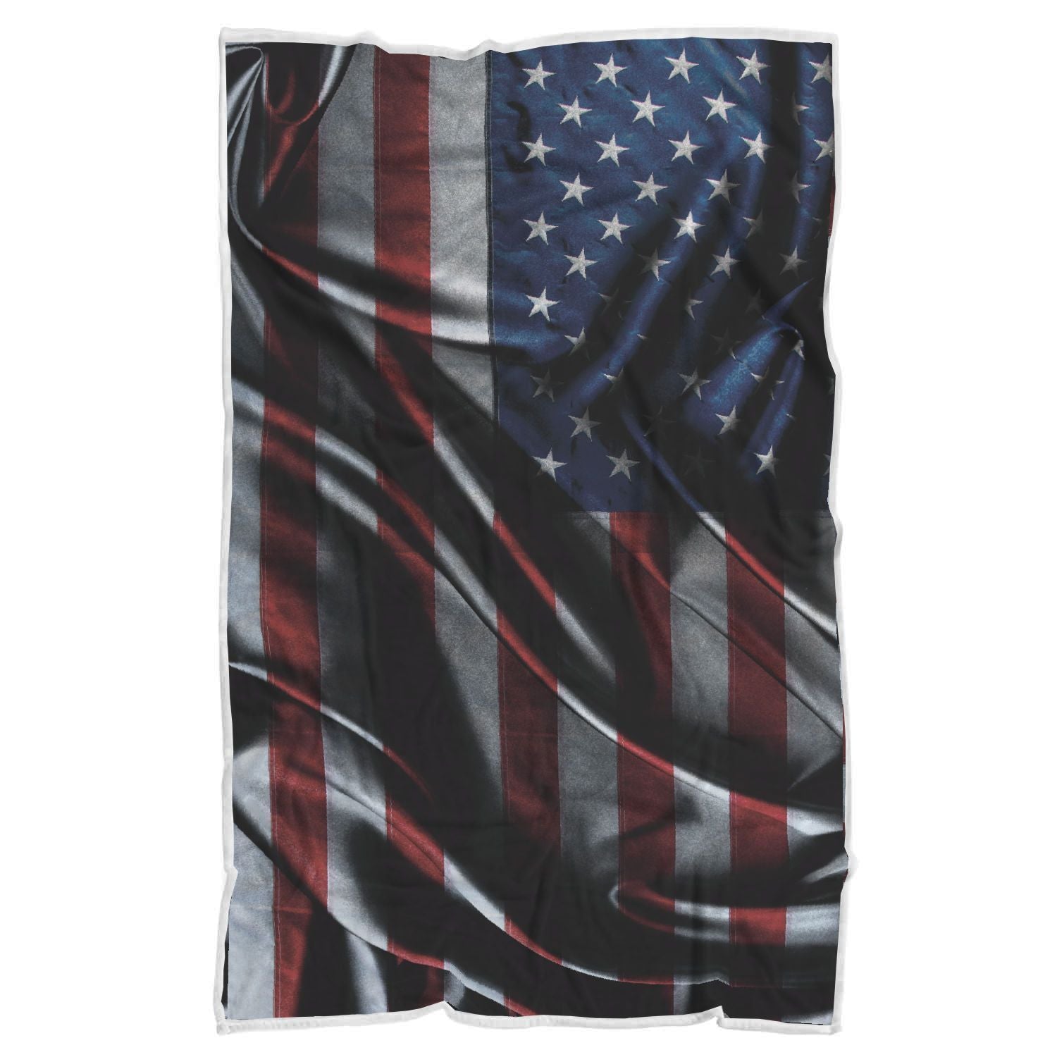 Silky American Flag Patriotic Sherpa Blanket
