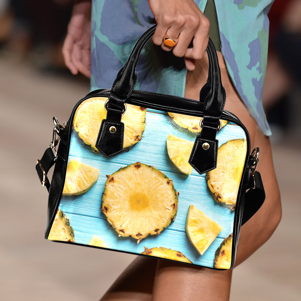 Sliced Pineapple Print Shoulder Handbag