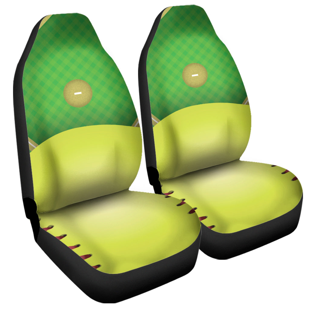 Softball Field And Ball Print Universal Fit Car Seat Covers