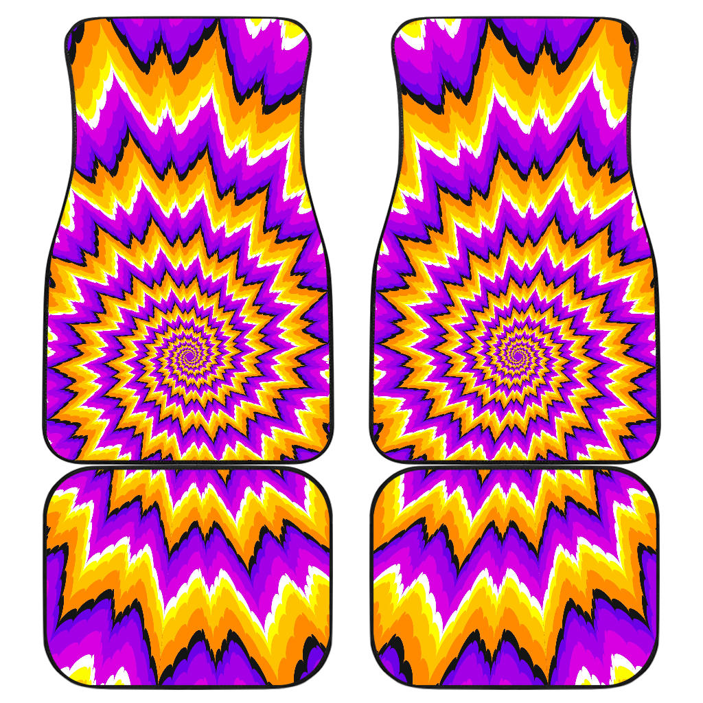 Spiral Expansion Moving Optical Illusion Front and Back Car Floor Mats