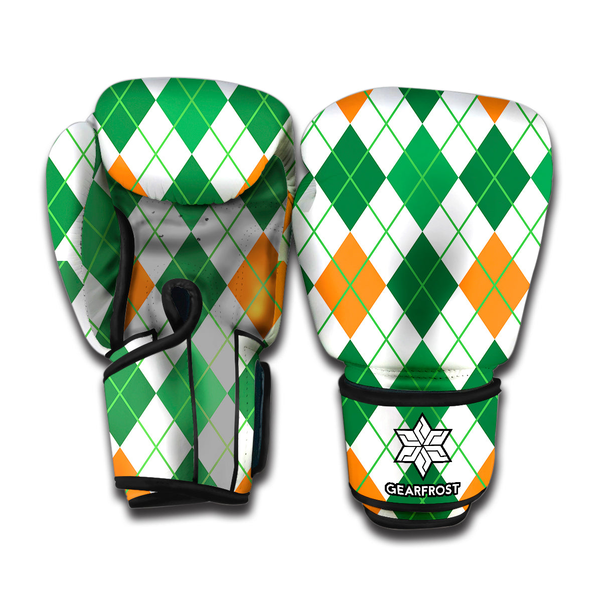 St Patrick's Day Argyle Pattern Print Boxing Gloves