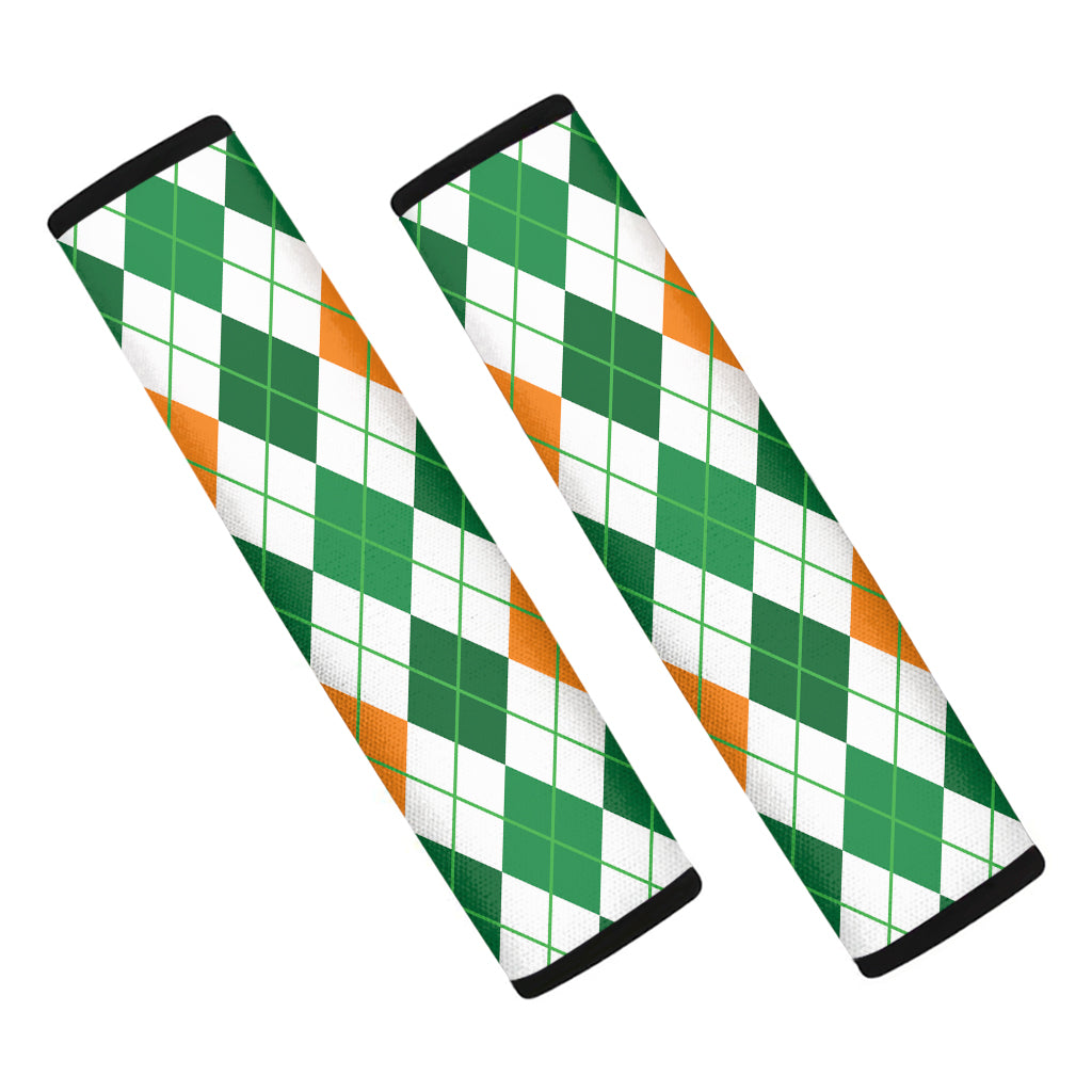 St Patrick's Day Argyle Pattern Print Car Seat Belt Covers