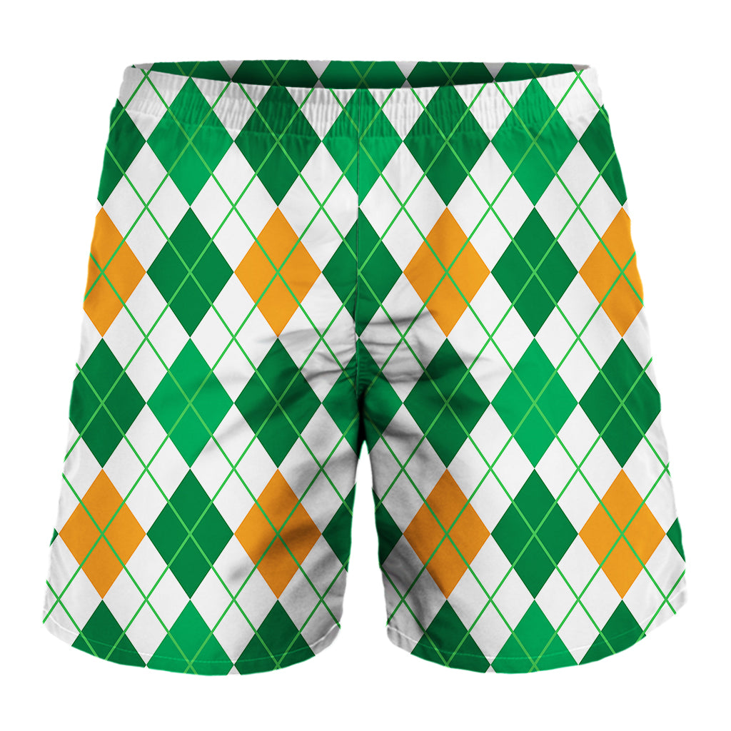 St Patrick's Day Argyle Pattern Print Men's Shorts