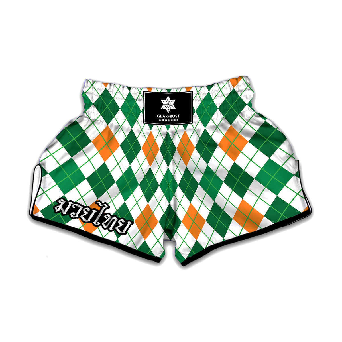 St Patrick's Day Argyle Pattern Print Muay Thai Boxing Shorts