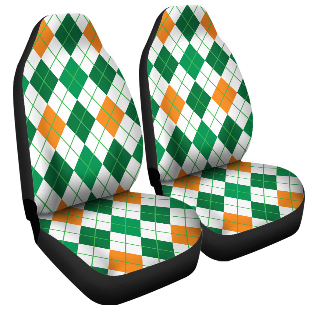 St Patrick's Day Argyle Pattern Print Universal Fit Car Seat Covers