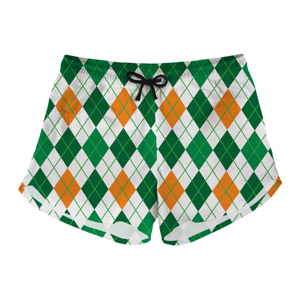 St Patrick's Day Argyle Pattern Print Women's Shorts