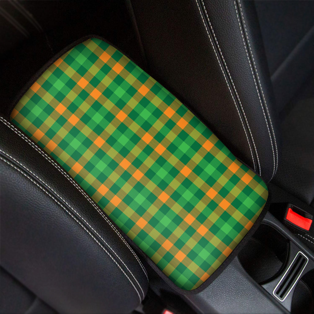 St. Patrick's Day Buffalo Check Print Car Center Console Cover