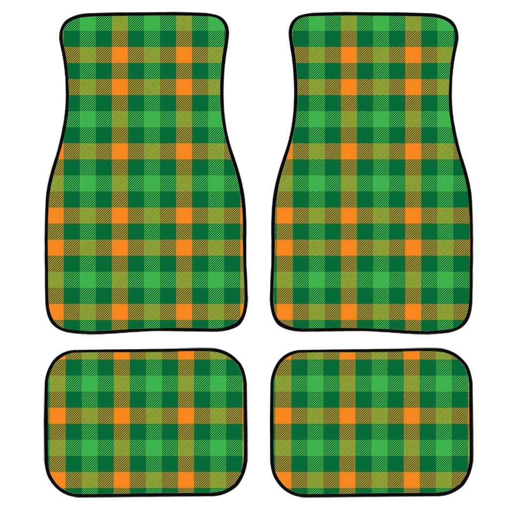 St. Patrick's Day Buffalo Check Print Front and Back Car Floor Mats