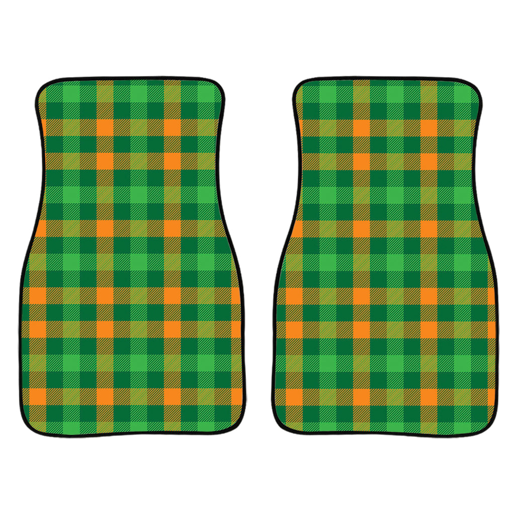 St. Patrick's Day Buffalo Check Print Front Car Floor Mats