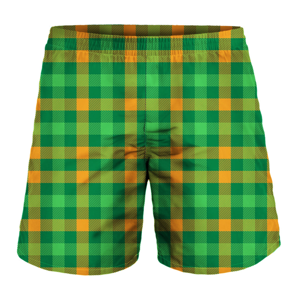 St. Patrick's Day Buffalo Check Print Men's Shorts