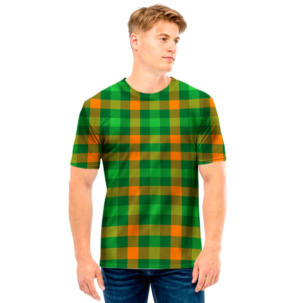 St. Patrick's Day Buffalo Check Print Men's T-Shirt