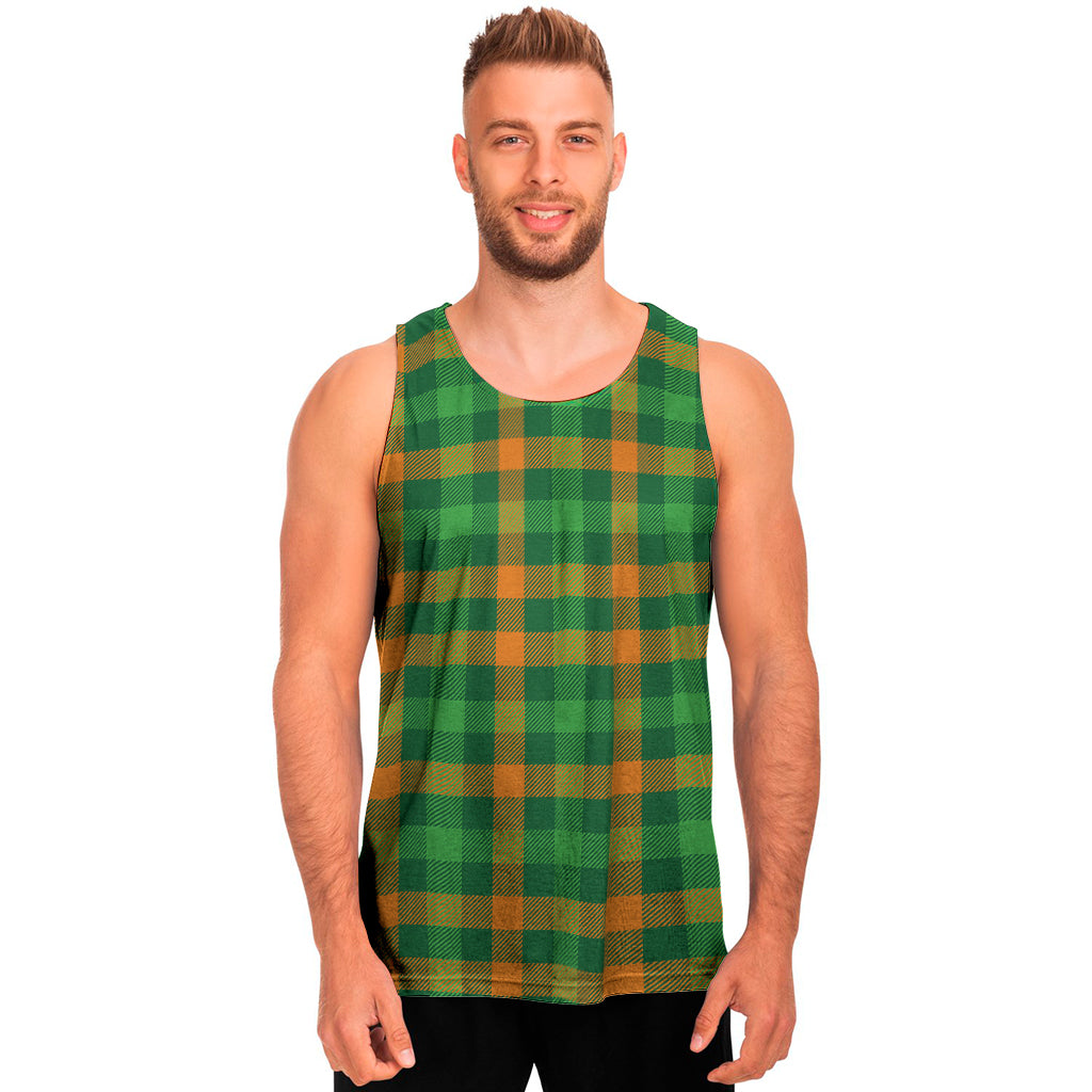 St. Patrick's Day Buffalo Check Print Men's Tank Top