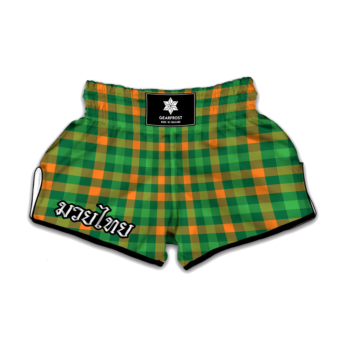 St. Patrick's Day Buffalo Check Print Muay Thai Boxing Shorts