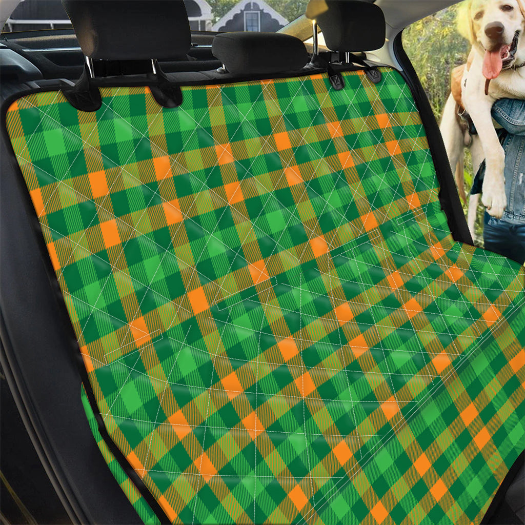 St. Patrick's Day Buffalo Check Print Pet Car Back Seat Cover