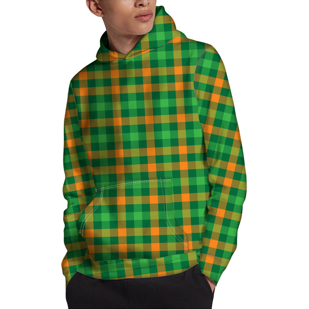 St. Patrick's Day Buffalo Check Print Pullover Hoodie