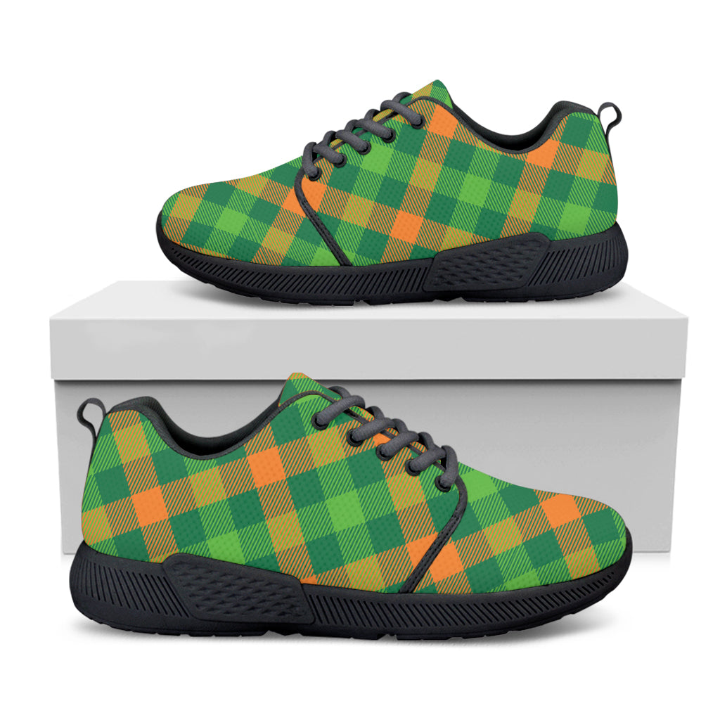 St. Patrick's Day Buffalo Pattern Print Black Athletic Shoes